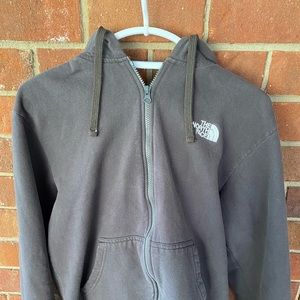 Mens size large North Face Grey zip up hoodie